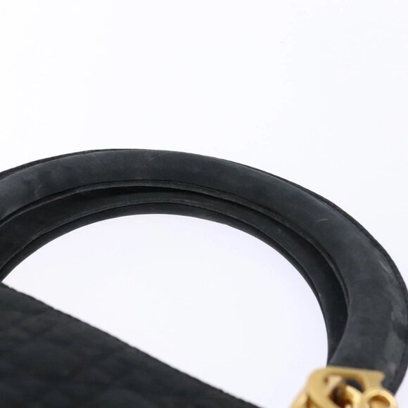 Christian Dior Lady Dior Canage Hand Bag Nylon Black Gold Auth ep10577 - Picture 9 of 16